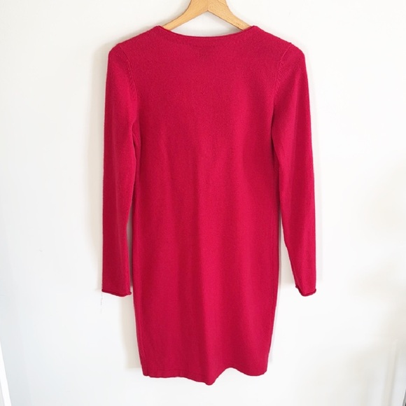 Chelsea & Theodore red cashmere long sleeve sweater dress size small Christmas - Picture 5 of 6